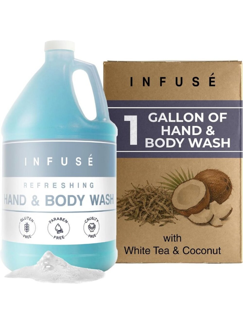Luxury Hand & Body Wash Gallon Refill - Moisturizing, Spa Quality, 1 Gallon